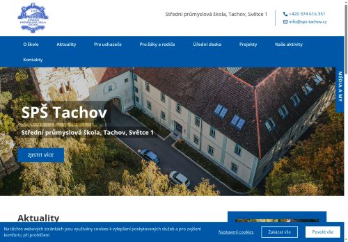 Webové stránky Střední průmyslová škola, Tachov, Světce 1, Tachov