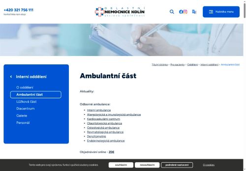 Zobrazit webové stránky Kardiovaskulární centrum - Oblastní nemocnice Kolín