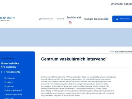 Centrum Vaskulárních Intervencí - Oblastní nemocnice Kolín