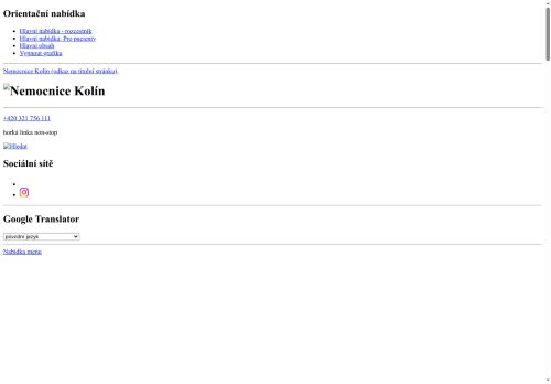 Zobrazit webové stránky Ambulance dermatologické alergologie - Oblastní nemocnice Kolín