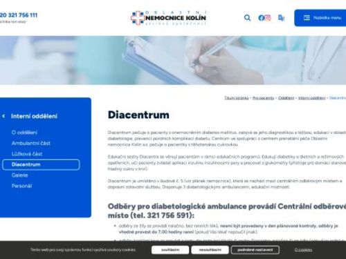 Diacentrum - Oblastní nemocnice Kolín