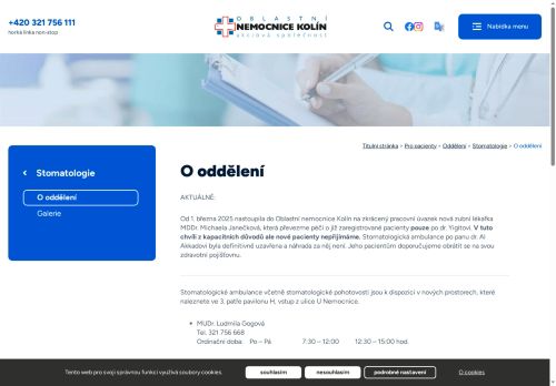 Zobrazit webové stránky Stomatologická ambulance Oblastní nemocnice Kolín - lékař Marwan Al Akkad
