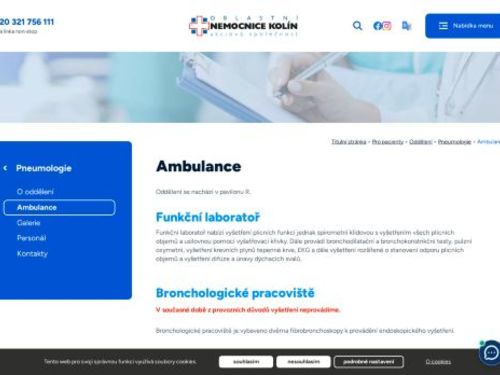 Bronchologické pracoviště - Oblastní nemocnice Kolín