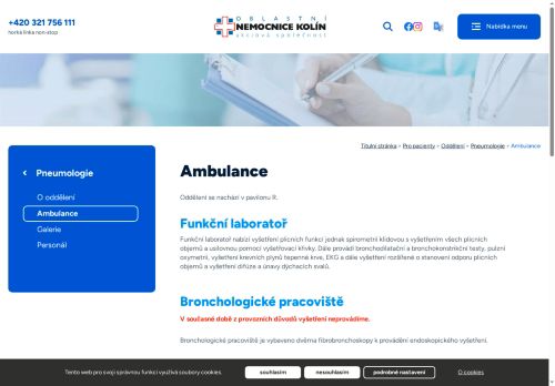 Zobrazit webové stránky Bronchologické pracoviště - Oblastní nemocnice Kolín