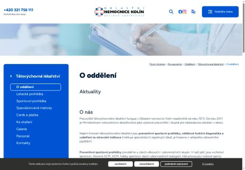 Zobrazit webové stránky Ambulance tělovýchovného lékařství - Oblastní nemocnice Kolín - MUDr. Marie Bulíčková