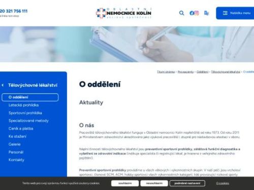 Ambulance tělovýchovného lékařství - Oblastní nemocnice Kolín - MUDr. Marie Bulíčková