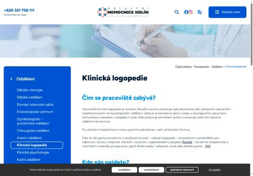 Zobrazit webové stránky Klinická logopedie - Oblastní nemocnice Kolín