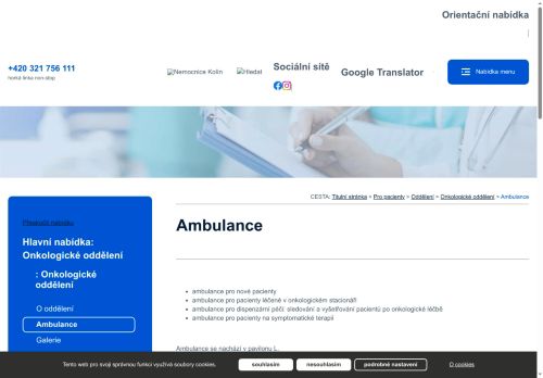 Zobrazit webové stránky Onkologická ambulance - Oblastní nemocnice Kolín