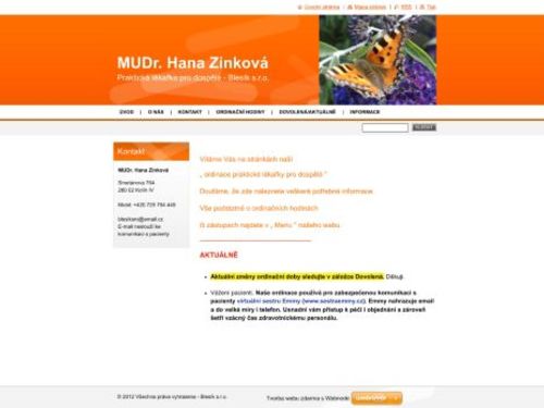 Praktický lékař pro dospělé - MUDr. Hana Zinková