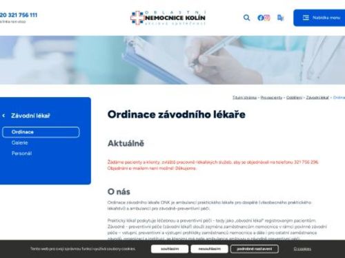 Praktický lékař pro dospělé a ordinace závodního lékaře - Oblastní nemocnice Kolín