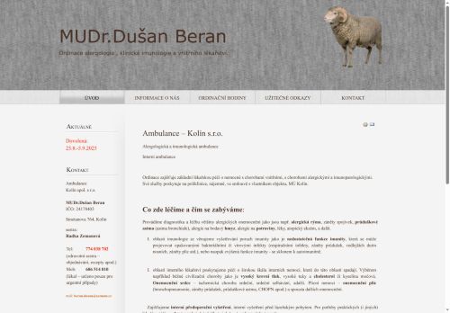 Zobrazit webové stránky Alergologická, imunologická a interní ambulance - MUDr. Dušan Beran