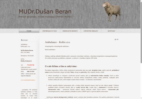 Zobrazit webové stránky Alergologická, imunologická a interní ambulance - MUDr. Dušan Beran