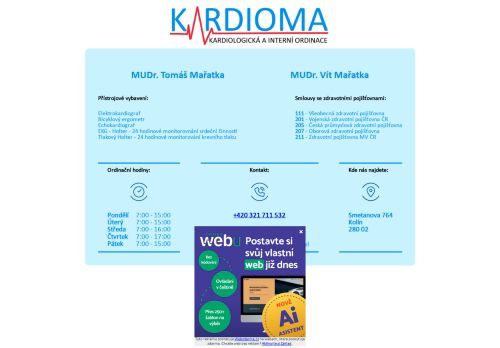 Zobrazit webové stránky Kardiologická a interní ambulance KARDIOMA - MUDr. Tomáš Mařatka, MUDr. Vít Mařatka