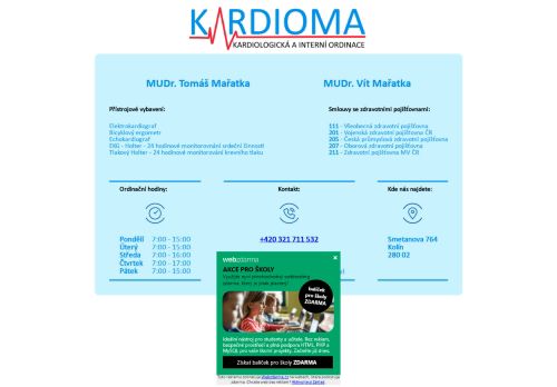 Zobrazit webové stránky Kardiologická a interní ambulance KARDIOMA - MUDr. Tomáš Mařatka, MUDr. Vít Mařatka