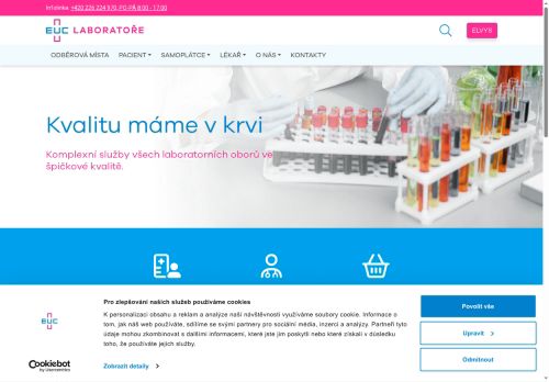 Zobrazit webové stránky EUC laboratoře - odběrové místo Kolín