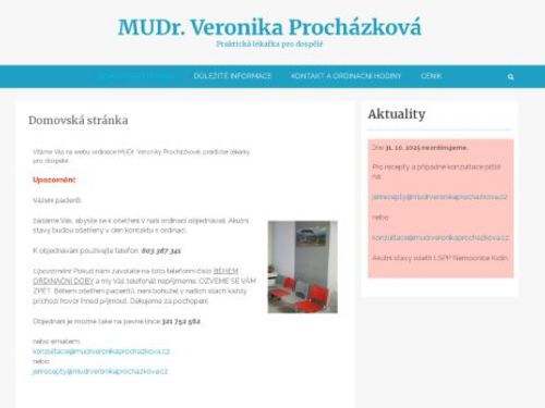 Praktický lékař pro dospělé - MUDr. Veronika Procházková