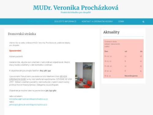 Praktický lékař pro dospělé - MUDr. Veronika Procházková