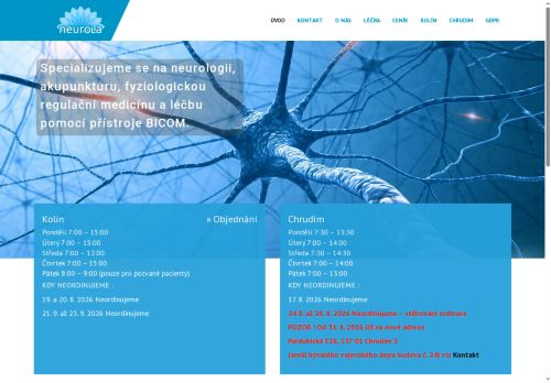 Zobrazit webové stránky Neurologická ambulance, akupunktura a fyziologická regulační léčba - Neurola