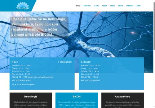 Zobrazit webové stránky Neurologická ambulance, akupunktura a fyziologická regulační léčba - Neurola