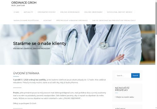 Zobrazit webové stránky Praktický lékař pro dospělé - MUDr. Josef Groh