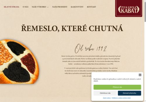 Webové stránky Pekárna Kabát s.r.o., Praha