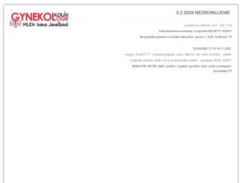 Gynekologie - MUDr. Ivana Janečková