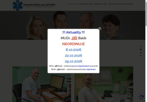 Zobrazit webové stránky Ortopedicko - traumatologická ambulance - MUDr. Jan a Jiří Balík