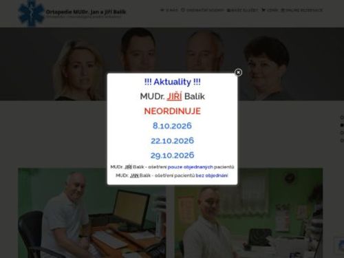 Ortopedicko - traumatologická ambulance - MUDr. Jan a Jiří Balík