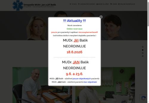 Zobrazit webové stránky Ortopedicko - traumatologická ambulance - MUDr. Jan a Jiří Balík