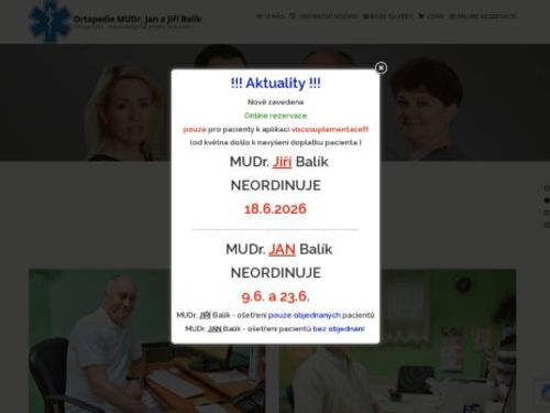 Ortopedicko - traumatologická ambulance - MUDr. Jan a Jiří Balík