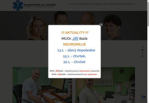 Zobrazit webové stránky Ortopedicko - traumatologická ambulance - MUDr. Jan a Jiří Balík