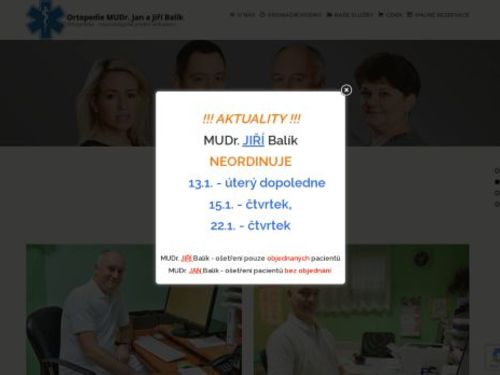 Ortopedicko - traumatologická ambulance - MUDr. Jan a Jiří Balík