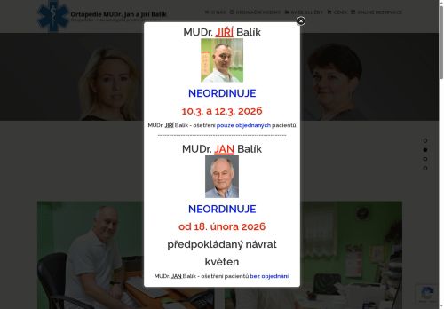 Zobrazit webové stránky Ortopedicko - traumatologická ambulance - MUDr. Jan a Jiří Balík
