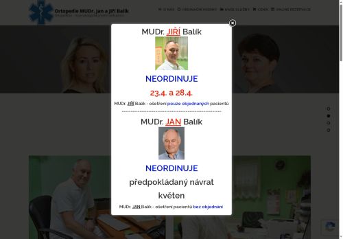 Zobrazit webové stránky Ortopedicko - traumatologická ambulance - MUDr. Jan a Jiří Balík