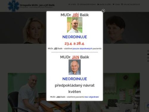 Ortopedicko - traumatologická ambulance - MUDr. Jan a Jiří Balík