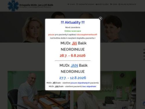 Ortopedicko - traumatologická ambulance - MUDr. Jan a Jiří Balík