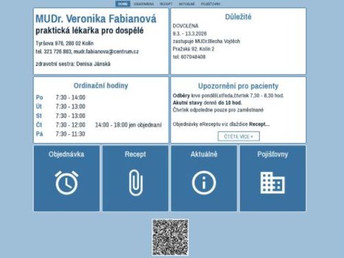 Praktický lékař pro dospělé - MUDr. Veronika Fabianová