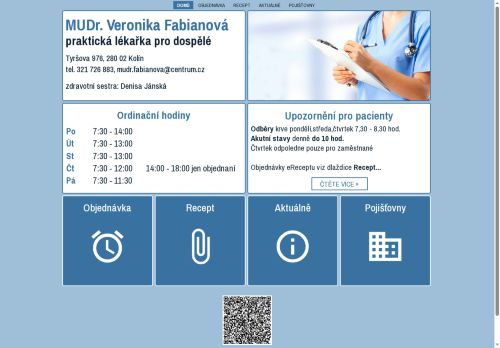 Zobrazit webové stránky Praktický lékař pro dospělé - MUDr. Veronika Fabianová