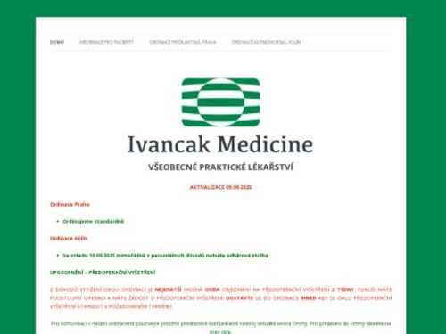 Praktický lékař pro dospělé Ivancak Medicine - MUDr. Jana Bardová, MUDr. Peter Ivančák PhD.