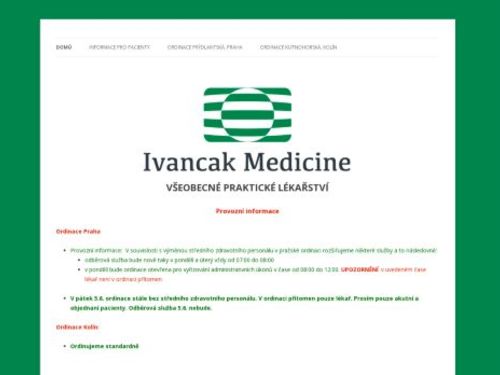 Praktický lékař pro dospělé Ivancak Medicine - MUDr. Jana Bardová, MUDr. Peter Ivančák PhD.