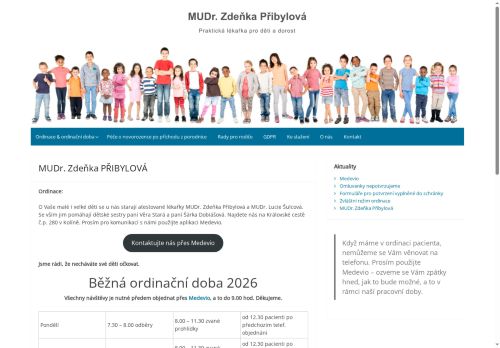 Zobrazit webové stránky Praktický lékař pro děti a dorost - MUDr. Zdeňka Přibylová