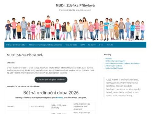 Praktický lékař pro děti a dorost - MUDr. Zdeňka Přibylová