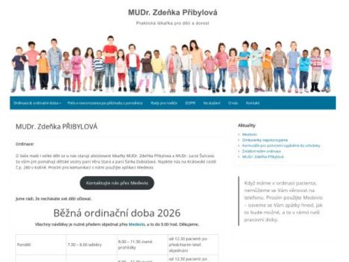 Praktický lékař pro děti a dorost - MUDr. Zdeňka Přibylová