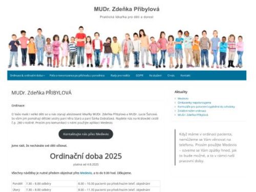 Praktický lékař pro děti a dorost - MUDr. Zdeňka Přibylová