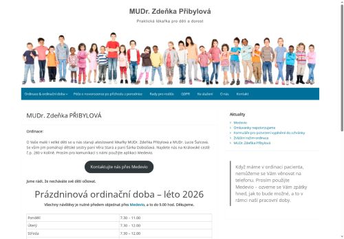 Zobrazit webové stránky Praktický lékař pro děti a dorost - MUDr. Zdeňka Přibylová