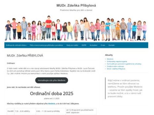 Praktický lékař pro děti a dorost - MUDr. Zdeňka Přibylová