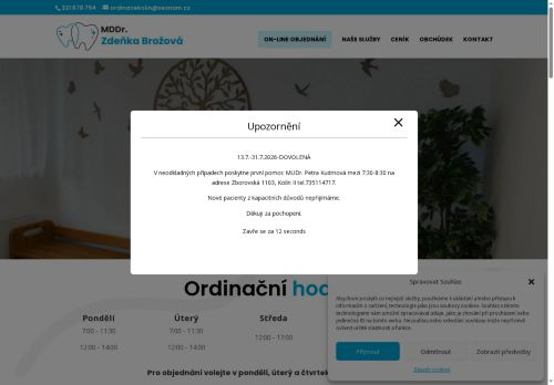 Zobrazit webové stránky Zubní ordinace - MDDr. Zdeňka Brožová