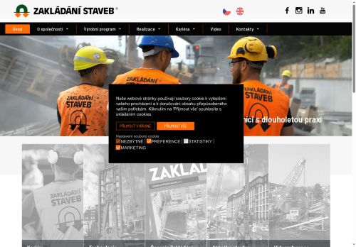 Webové stránky Zakládání staveb,a.s., Praha
