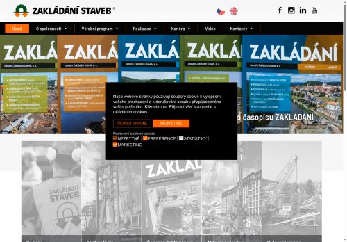 Webové stránky Zakládání staveb,a.s., Praha