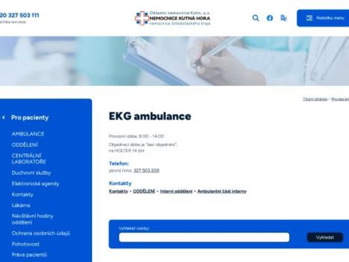 EKG ambulance - Nemocnice Kutná Hora